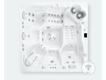 Njord Baden Lounge – jacuzzi fanion pentru 5 persoane, 72 duze și Bluetooth