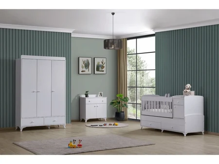 Gracia Nursery Set with Growing Cot – White