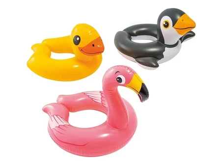 Intex Animal Split Rings – детски обрач со глава на фламинго, патка или пингвин