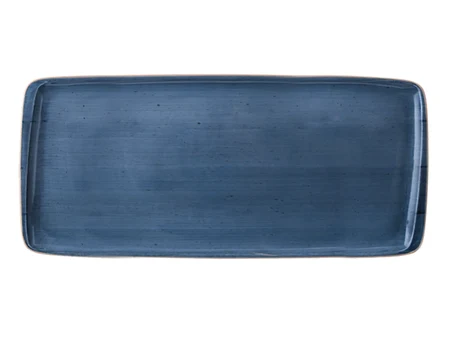 Правоъгълна чиния Sera Blu 34x16 см в наситено синьо