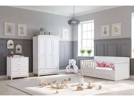 Marina Kids' Room Set – 3-Door Wardrobe and Floriana Bed