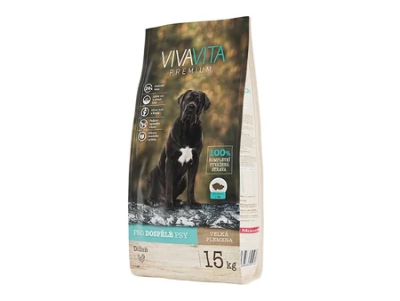 VivaVita Large Breeds 15 кг – премиум храна со живинско месо за големи кучиња