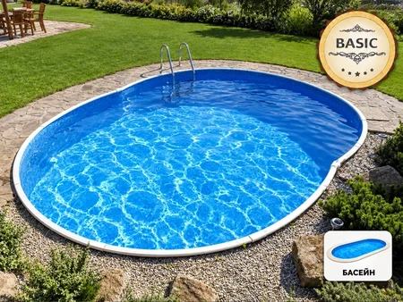 Овален базен Azuro 404DL 5,50 × 3,70 м, длабочина 1,20 м – комплет BASIC