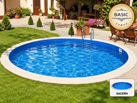Ibiza Round XXL BASIC – голем кружен базен за вкопување Ø 6 м