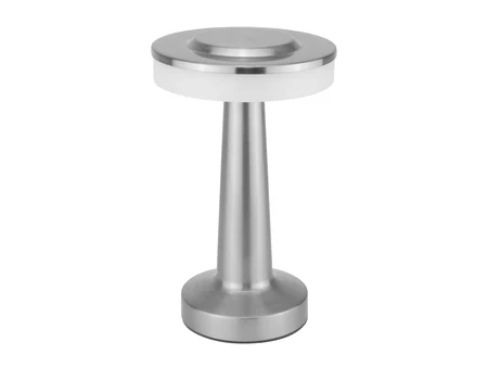 LED-Tischlampe RelaXiram, silberfarben, Ø12 × 20 cm