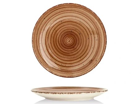 Farfurie întinsă Terra Bruna maro, 23 cm