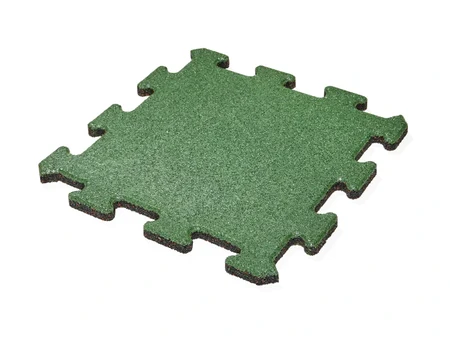 Зелена PUZZLE плочка MAX3 Mountfield – гумена настилка с връзки, 50 × 50 см