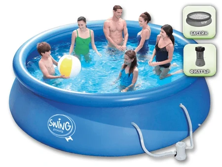 Swing Quick Set® 366 × 91 см – надувлив базен со филтер 2 271 л/ч