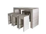Set de bar din ratan din 7 piese, gri