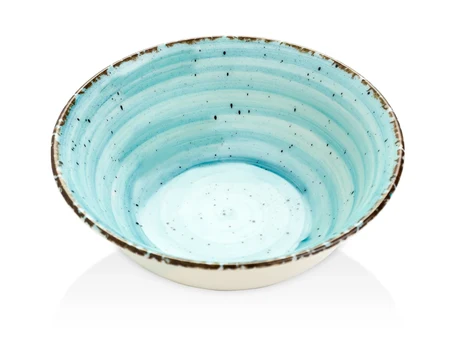 Porzellanschale mit türkiser Spiralglasur, 14 cm, 310 ml