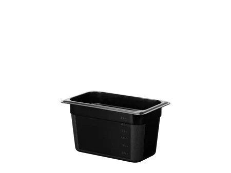 Container gastronorm negru din polipropilenă GN 1/4, adâncime 150 mm, 3,7 l