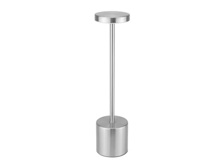 Настолна LED лампа в сребристо, 8 × 34 см