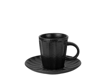 Tasse für Heißgetränke Caffe Duo 220 ml mit Untertasse, schwarz