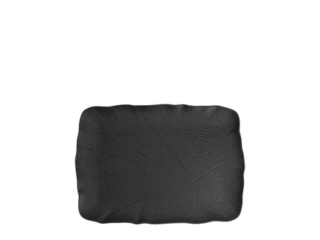 Rechteckige Platte Ramo Sottile, 24x17 cm, schwarzes Porzellan