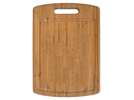 Бамбукова дъска за рязане с улей и отвор, 25,2 × 35,5 см