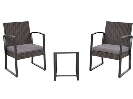 Set de balcon Allegra – 2 scaune și măsuță, negru
