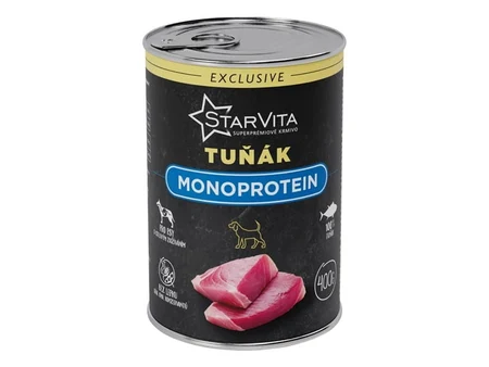 StarVita Exclusive conservă cu ton pentru câini adulți, fără cereale, 400 și 800 g