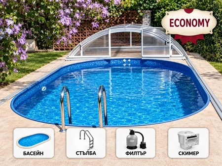 Mountfield Ibiza 1 DL Economy – овальный бассейн для встраивания 6,00×3,20 м