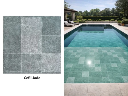 Cefil Nature Jade – armierte PVC-Folie 1,5 mm, graugrüner Stein