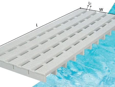 Atlas Pool Block Overflow Grating 20 cm, UV-Stabilised Polypropylene