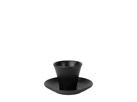Espressotasse ohne Henkel 80 ml mit Untertasse Caffe Duo, schwarz