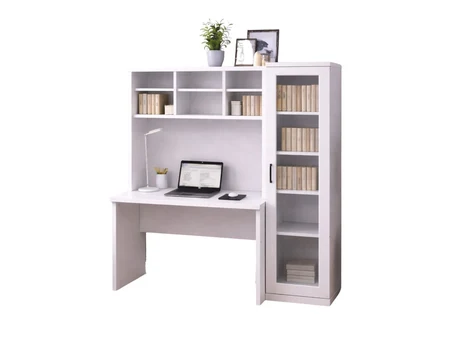 Marisa Desk with Glass-Door Bookcase
