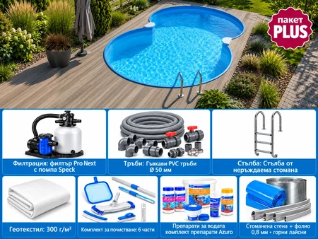MTH Atlantic 5 DL – басейн с форма на осмица 5,25×3,20 м, комплект PLUS