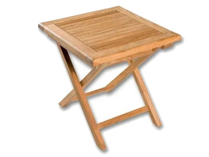 Gentle – small folding teak side table 50 × 50 × 50 cm