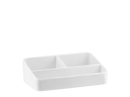 Hotel tray with 3 compartments, white, 15.5 x 10.5 cm