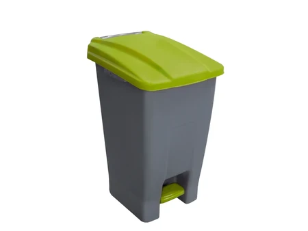 Coș de gunoi pe roți cu pedală, 70 l, verde