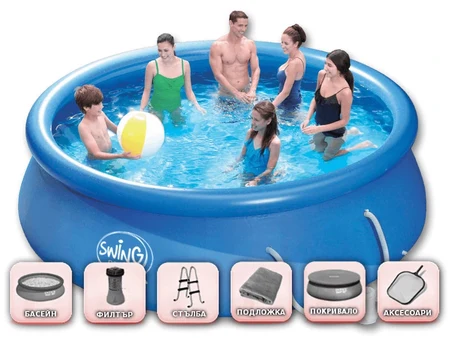 Swing Quick Set® 366 x 91 см – надувлив базен во SUPER пакет со филтер и скали