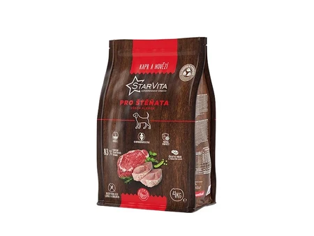 StarVita pentru cățeluși în creștere: crap și vită, fără cereale, 4 și 12 kg