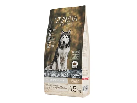 VivaVita Active – сува храна со живинско месо за активни кучиња, 15 кг