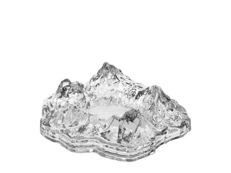 Стъклена чинийка за десерт Ghiaccio Polare, 15,5 x 16,5 cm