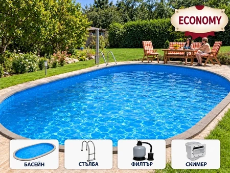 Mountfield Ibiza 4 DL Economy – овальный бассейн для встраивания 10,00×4,16 м