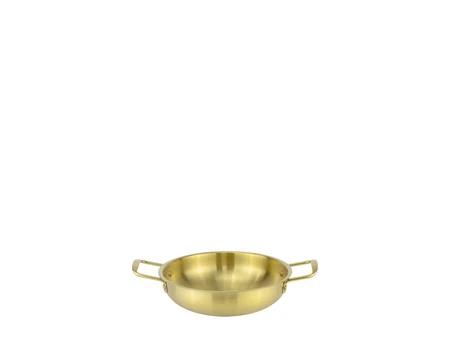 Tiefer Servier-Topf Nero Tondo mit Griffen, Ø19.5 cm, Gold