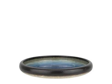 Deep porcelain plate 28 cm, Blu Lucido series, blue