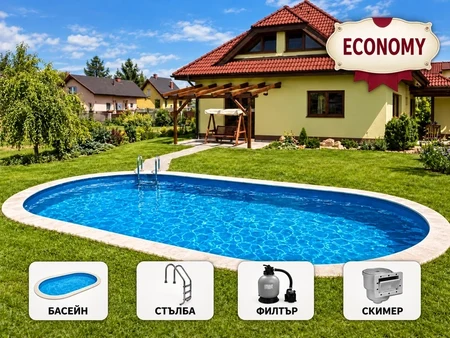 Mountfield Ibiza 3 DL Economy – овальный бассейн для встраивания 8,00×4,16 м