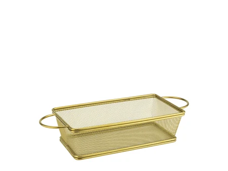 Serving Basket with Golden Handles, 20.5 x 11.5 cm