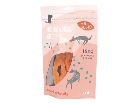 Rondele moi de pui Mr. Gusto pentru câini, 92% carne, 100 g
