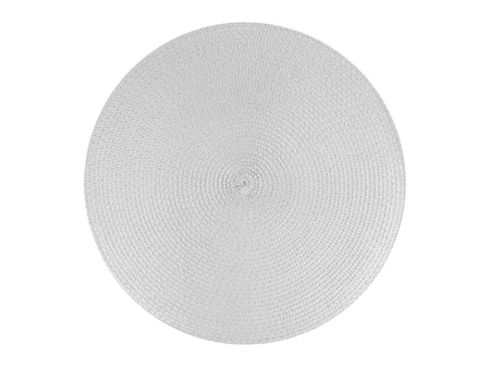 Кръгла подложка за хранене от PVC, бяла, диаметър 38 cm