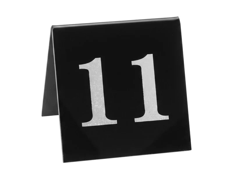 Черен акрилен номер 11 за маса, 7x7 см