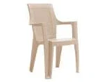Градински стол с подлакътници Ombra Intreccio – цвят капучино, 62 x 57 x 88 см