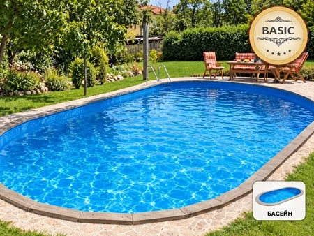 Ibiza 4 DL BASIC Oval In-Ground Pool 10×4.16×1.5 m