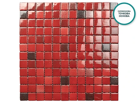 Alghero – glänzend rotes Glaskeramik-Mosaik für Pool und Spa