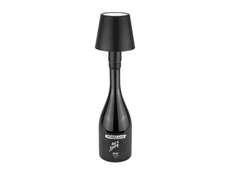 Kleine schwarze LED-Tischlampe, Höhe 13 cm
