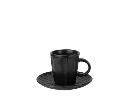 Espressotasse Caffe Duo 110 ml mit Untertasse, schwarz