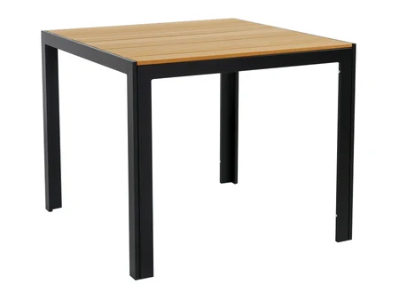 Quadratischer Gartentisch 90x90 cm mit naturfarbener Tischplatte