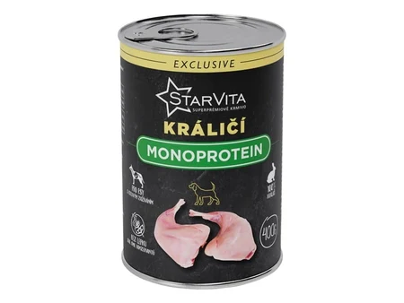 StarVita Exclusive conservă cu iepure pentru câini adulți, fără cereale, 400 și 800 g