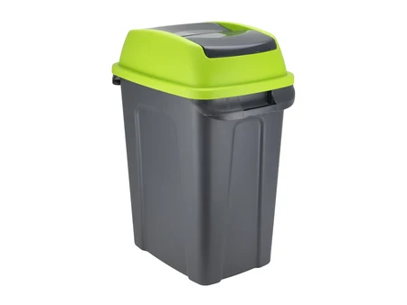 Πλαστικός κάδος απορριμμάτων 50 L, ανθρακί με πράσινο